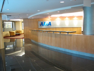 The AMA Conference Center opens onto a modern reception area.