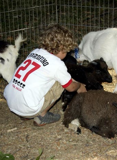 The brand entertained kids with a petting zoo.