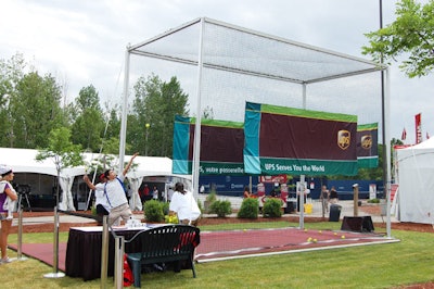 Visitors to the Rogers Cup have the opportunity to test the speed of their serve at an interactive booth sponsored by UPS.