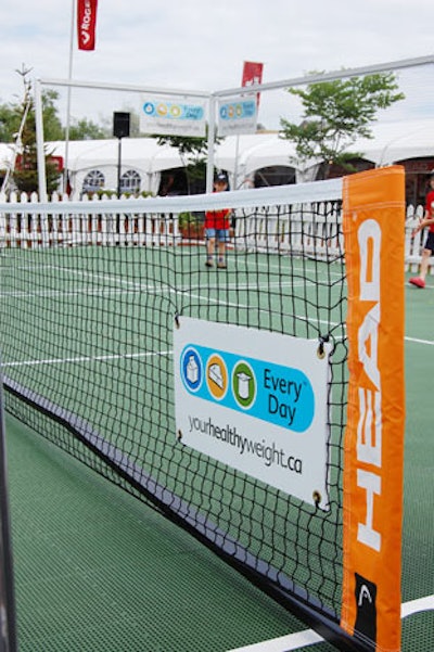 The Dairy Farmers of Canada encourage spectators to play a few games of tennis in the Every Day Action Zone.