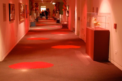 Red lips lined the walkway leading from the Marilyn Monroe 'Life as a Legend' art exhibition.