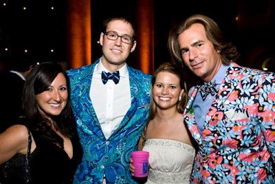 Some of the twenty- and thirtysomething crowd showed up in brightly patterned suits and summery dresses.