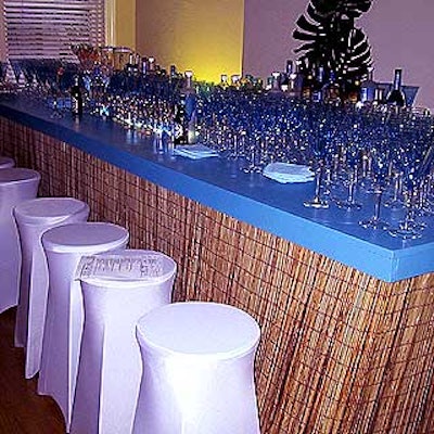 The bar on the floor decorated with a Mexico-inspired look.