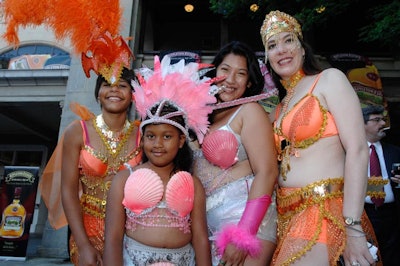 Dancers modeled costumes typical of those worn during the annual Caribana parade.