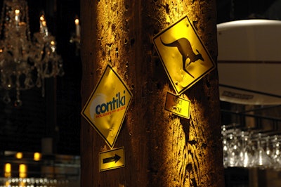 Kangaroo crossing signs decorated the club.