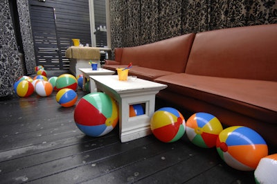 Beach balls and sand pails helped to create an Aussie beach vibe for the event.