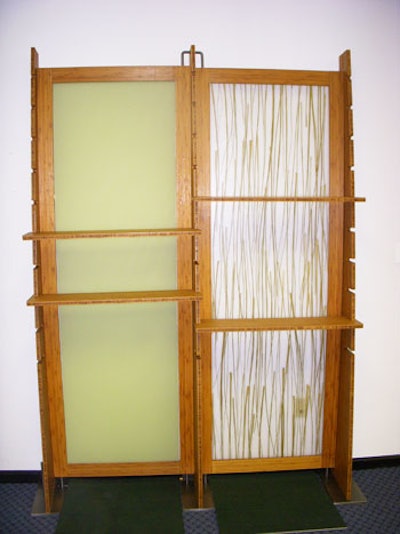A section of the Bambooth, an eco-friendly display booth.
