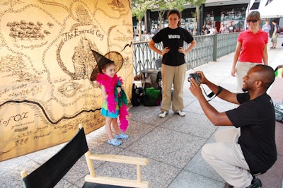 Broadway musical Wicked, one of the sponsors of the event, set up a tent on the plaza with a photo booth for kids.