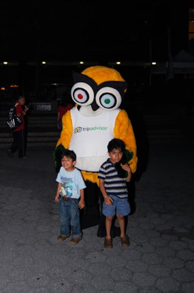 TripAdvisor's mascot—a yellow owl—made an appearance at the event, entertaining attendees and making shadow puppets in front of the projector.