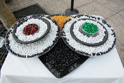 TripAdvisor also provided candy in the lounge area with boxes of Sour Patch Kids, Junior Mints, and Whoppers as well as an M&M display in the shape of TripAdvisor's owl logo.