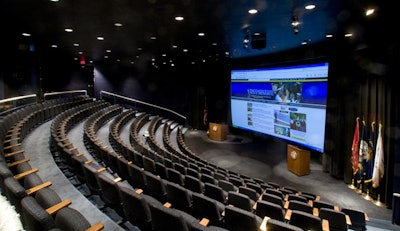 The newly renovated 242-seat Burke Theatre at the Penn Quarter Conference Center includes a 46-by-16-foot HD screen with teleconferencing capabilities.