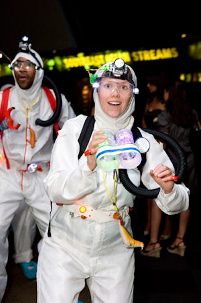 Chicago theater troupe Collaboraction provided scuba-suited performers to interact with the crowd.