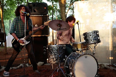 American noise-rock band Japanther was one of the many outdoor installations on the center's wooded grounds, which also featured artists from Taiwan and India.