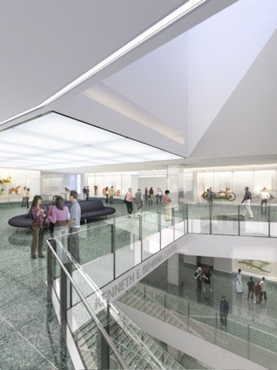 A five-story skylight will provide natural lighting for the museum's central space.