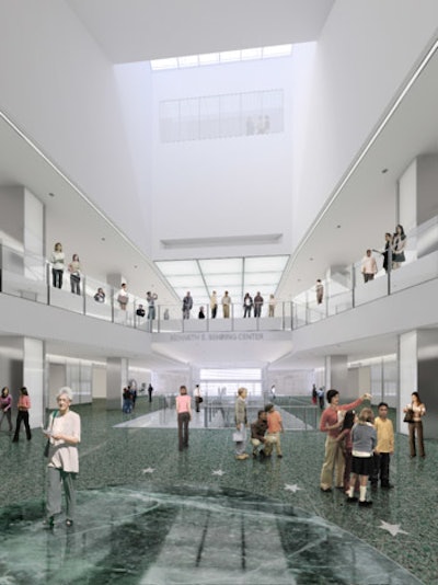 The second-story Flag Hall and the third-floor balcony above will be able to seat as many as 350.