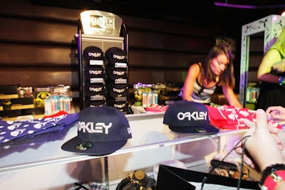 Oakley gave away merchandise in the gifting area.