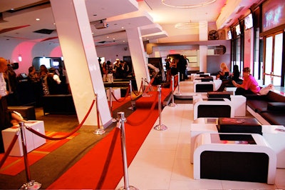 K Street Lounge set up a red-carpet runway in the center of the futuristic black-and-white space.