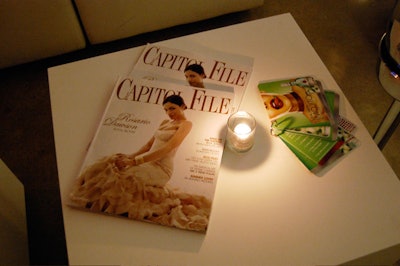 Capitol File magazine and Bacardi mojito flip-books decked the lounge's cube-shaped coffee tables.