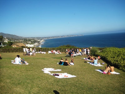 Guests lounged on the property's sprawling lawns.