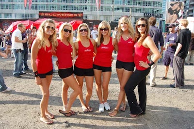 Bud Girls mingled with partygoers and posed for pictures.