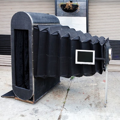 Shown here in its typical form, the exterior of ShootBooth can also be customized.