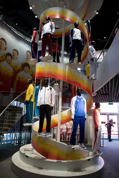 Adidas used the pavilion to show off its designs worn by this year's Olympians.