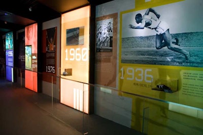 Like most brands with a presence at the Olympics, Adidas shows off its history with the games by highlighting the iconic competitors who used its products.