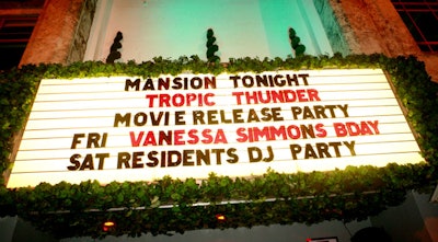 The marquee outside Mansion announced the weekend's big events.