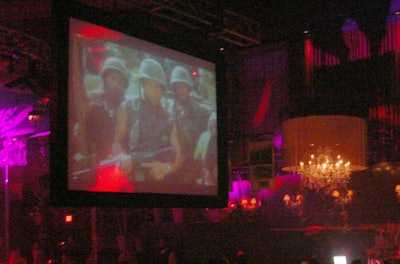 Throughout the night clips of the film were displayed on all six of the club's projection screens.