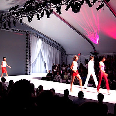 Young would-be models walked the runway built by Collapsable Giraffe and lit by Manhattan Lighting.
