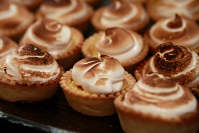 Passion fruit meringue mini pies were among the offerings at the dessert buffet.