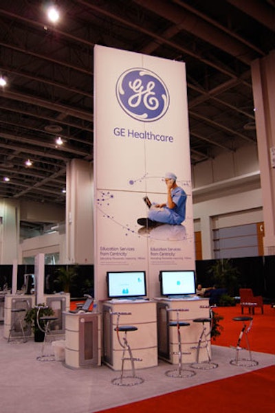 GE's booth raised its corporate logo above all other displays.