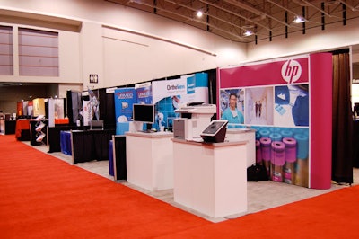 At the pavilion some 46 sponsors, including HP, set up their healthcare products and company information.