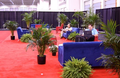 GE also offered a plant-filled lounge adjacent to its booth.