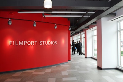 The lobby at Filmport Studios is available for cocktail receptions.