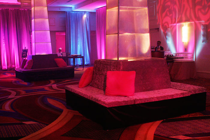 The U Street Corridor went for a lounge vibe, complete with purple velvet banquettes and matching lighting, and offered make-your-own chili stations to evoke the famed Ben's Chili Bowl.