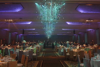 Sequoia Productions brought in two tiers of seating to create three levels in the Sheraton Centre ballroom.