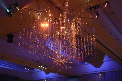 Hanging mobiles reflected the gold, purple, and blue lighting that changed throughout the evening.