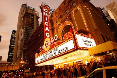 The evening began with an hour-long fashion show at the Chicago Theatre that drew some 3,000 guests.