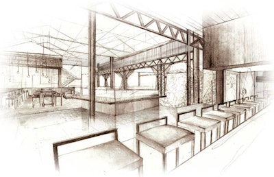 A rendering of Brooklyn Bowl's bar