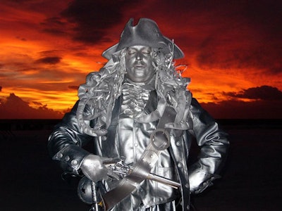 Wise Guys debuted one of its newest living statues, the Pewter Pirate, at the conference.