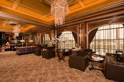 Seven Stars V.I.P. lounge features its own bar and plush leather seating.