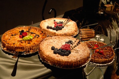 A selection of pies and tarts were among the large number of dessert offerings.