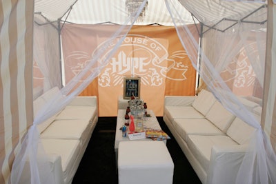 Cabanas at the House of Hype got a mostly white, polo club-like look.
