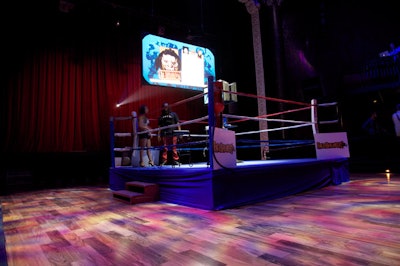 A boxing ring sat in the middle of the dance floor at the Avalon Hollywood.