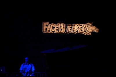 Facebreaker gobos decorated the walls of the Avalon.