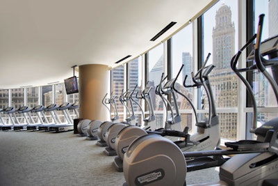 The Spa at Trump adjoins the property's health club, which features a cardio room that overlooks the city skyline.