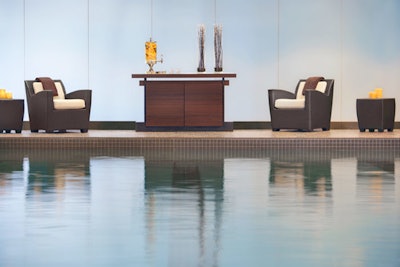 Spa cuisine meals can be served next to the facility's indoor pool.