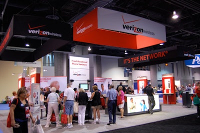 Verizon appealed to the crowd with cell phone seminars and giveaways.