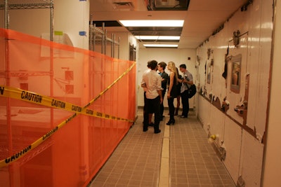 On the ground floor of the Standard, guests wandered through what will be the hotel's kitchens. Orange netting disguised construction equipment and other materials.